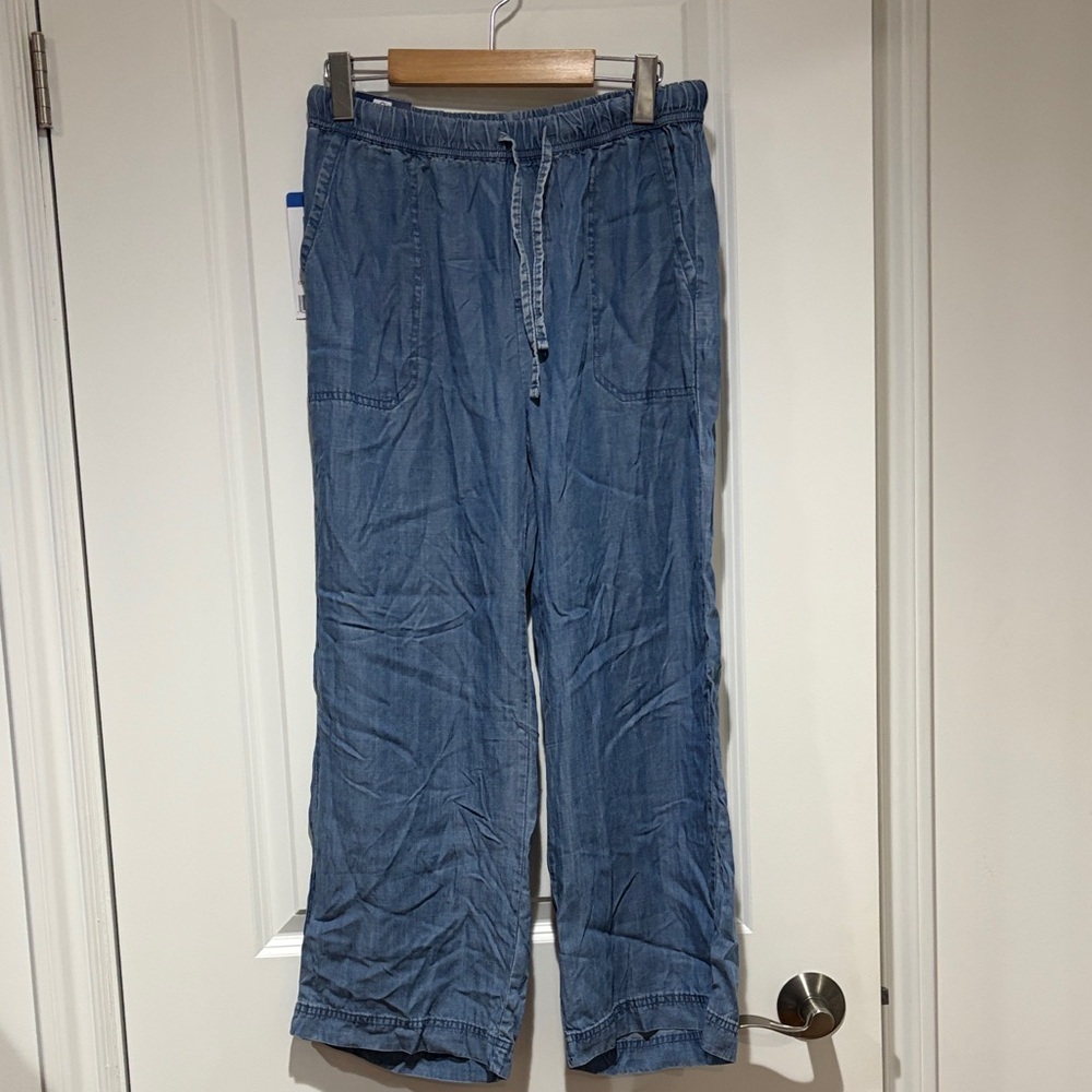 Splendid Denim-Style Drawstring Wide-Leg Trousers